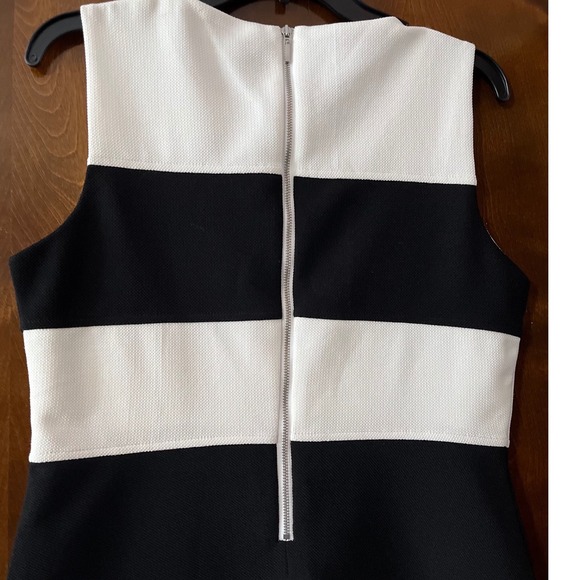 Spense Petite Black White Striped Sleeveless Shift Dress 10P EUC - Picture 4 of 8